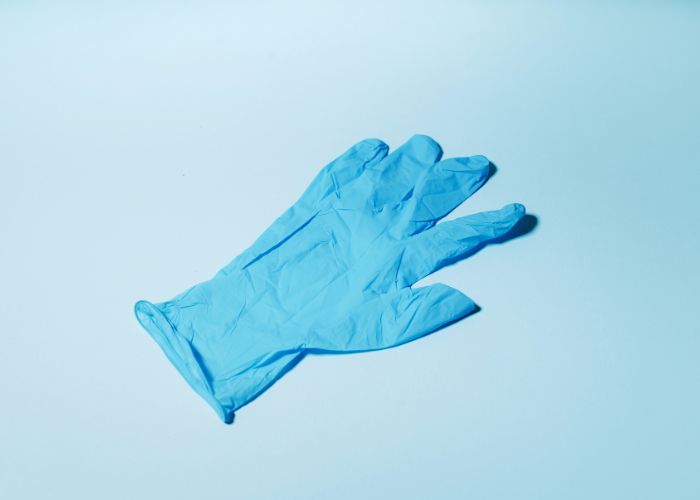 blue nitrile gloves